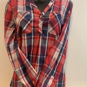 Weatherproof Vintage Red and Blue Plaid Shirt